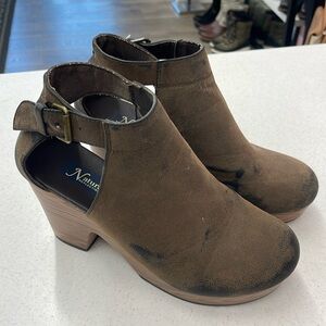 Natural Reflections Women's Size 8 Ancora Brown High Heel Ankle Booties Boots